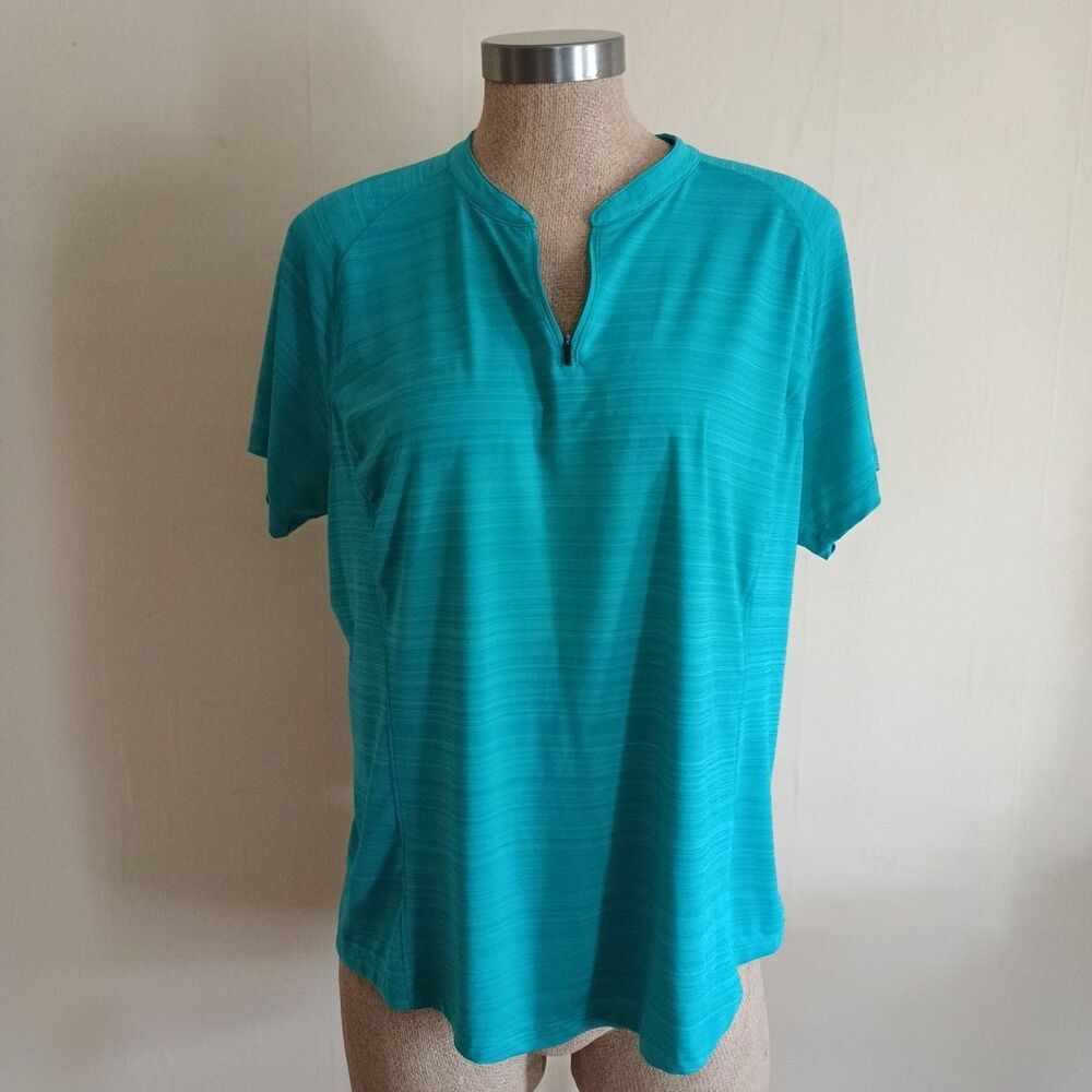 Slazenger Golf Women’s 1/4 Zip Polo Shirt Green Size-XL